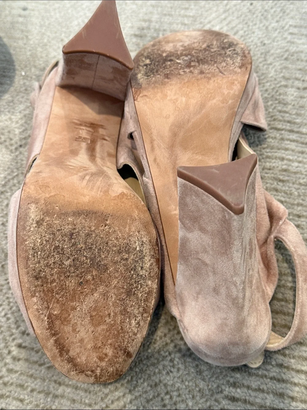 Diane Von Furstenberg Beige Suede Knot Platform Sandals